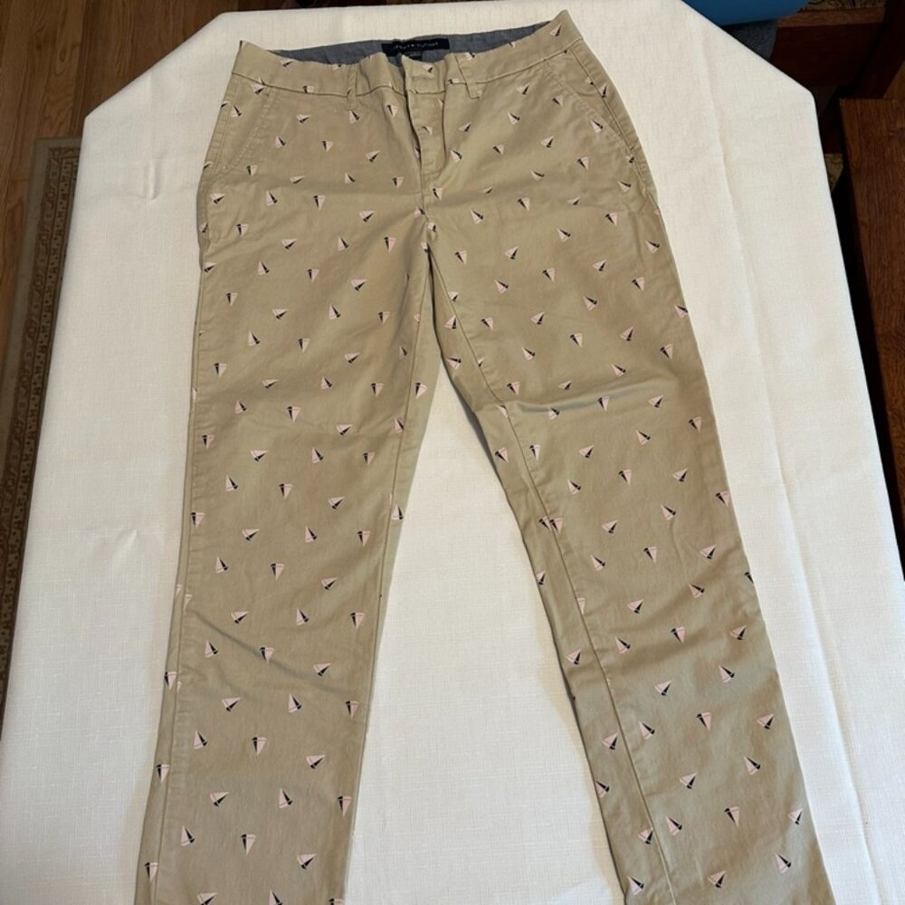 Khaki pants with sailboats